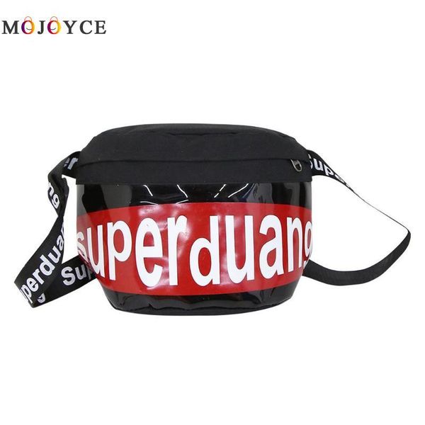 

hip hop women men letter print large capacity fanny pack canvas chest belt bag fashion waist bag