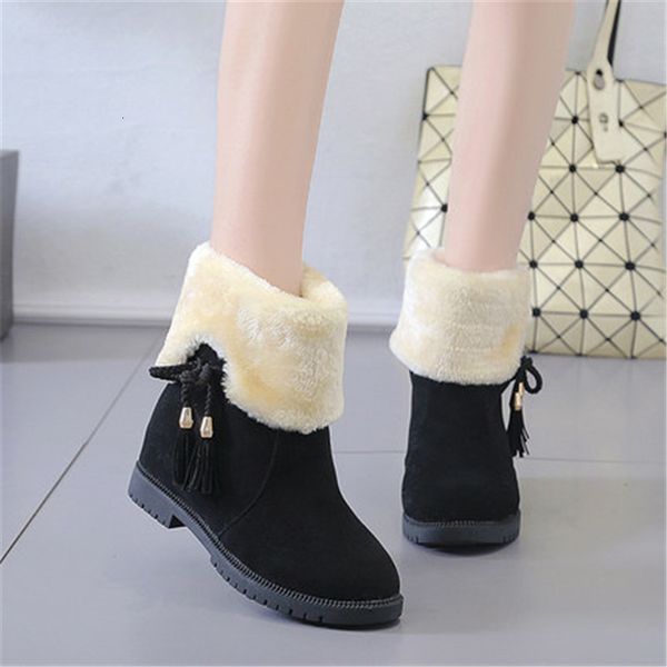 

snow 2021 new warm winter butterfly women mujer boots black brown shoes kqgt