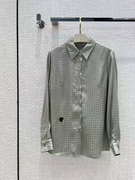 

milan runway shirts 2022 spring summer long sleeve lapel neck print designer blouses brand same style women's 0310-1, White