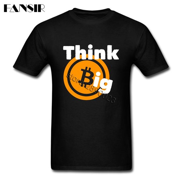

повседневная мужчины футболки think big bitcoin cryptocurrencies с коротким рукавом вокруг шеи футболку для подростка спорта с капюшоном hoo
