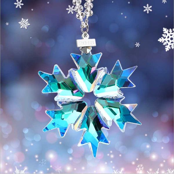

car pendant crystal snowflakes decoration suspension hanging ornaments sun catcher snowflake hanging trim christmas gifts