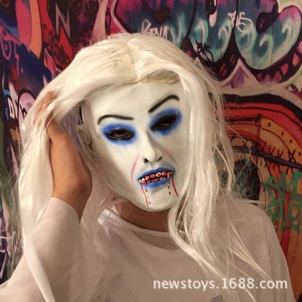 

oijni anffg маска latex латекс волосы белые волосы ведьма белый кровавый ужас маска