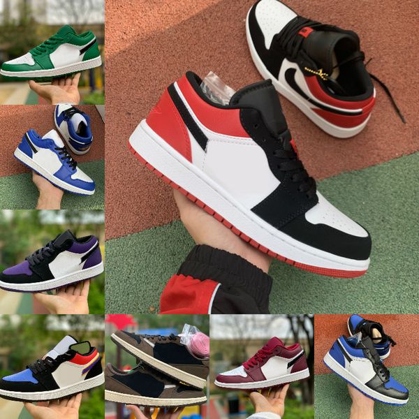 

2021 new 1 mens basketball shoes low black tropical light travis unc paris ember glow bred toe retroes 1s women skateboard casual shoe