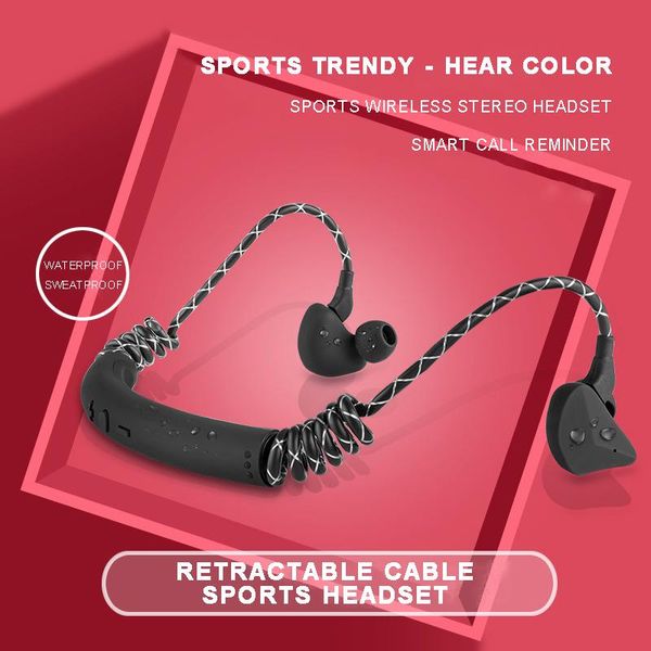 

for running jogging hiking biking 1pc wireless bluetooth 5.0 sports in-ear flexible hanging neck earphone pohiks