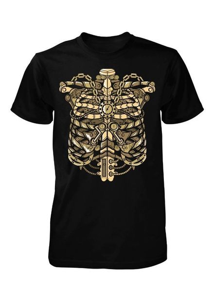 

2017 steam punk rib cage victorian mechanical design men tee shirts short sleeve tee sport hooded sweatshirt hoodie