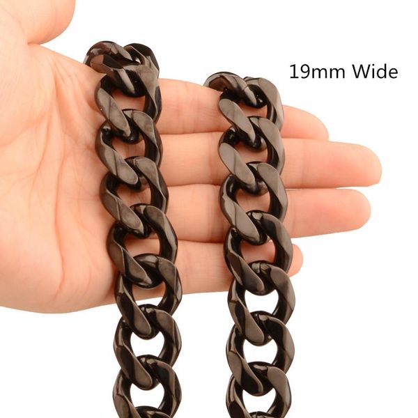 

chains punk men's black tone 316l stainless steel curb cuban link chain choker necklace jewelry gift solid meter, Silver