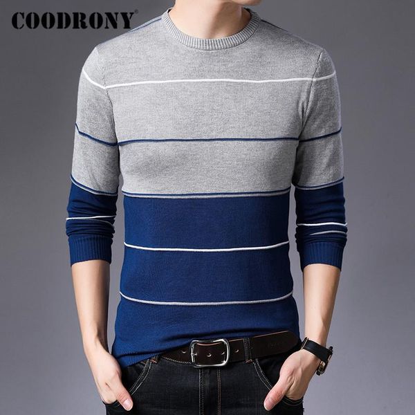 

coodrony марка свитер мужчин повседневный o шеи прицепные homme 2020 осень зима трикотаж хлопок пуловер мужчины джерси hombre свитера c1012, White;black