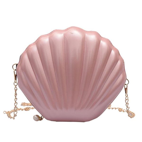 

zzslhl women wild fashion shell bags chain shoulder bag pearl zipper designer women pvc bag 2020 summer mini messenger bags