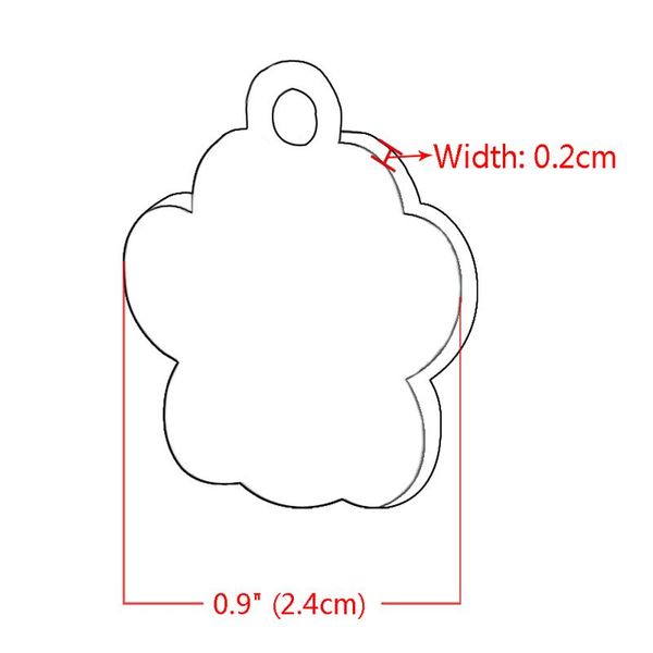 

6pcs/lot glitter paw pet id tags custom engraved personalized for dog & cat bbynsd