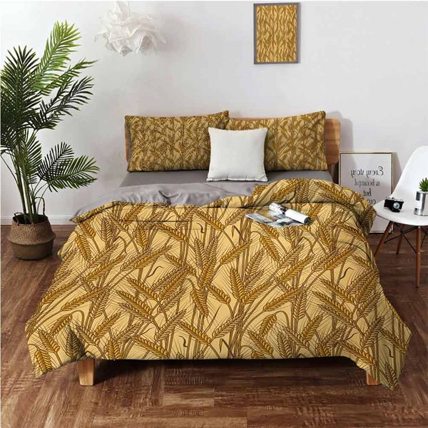 

cereal ears rural wheat rye field pattern agriculture farmland country lifebedding 3-piece set