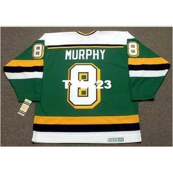 

740 #8 larry murphy minnesota north stars 1989 ccm vintage t home hockey jersey or custom any name or number retro jersey, Black