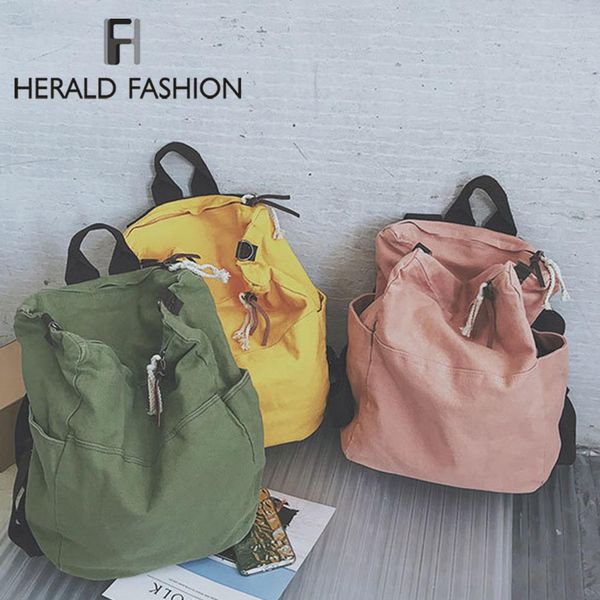 

вестник моды solid canvas рюкзак женщин большой емкости япония стиль green travel bag девочек-подростков schoolbag новые поступления sqchmk