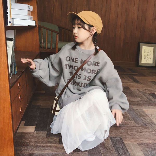 

printed girls' wtern sweater sle letter winter children's wear i0ji, Black