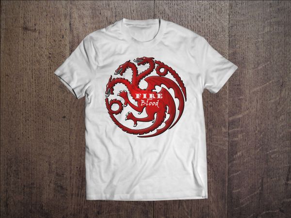 

brand clothes summer crew neck men's tee men white t-shirt targatyen fire and bloodt shirts sport hooded sweatshirt hoodie