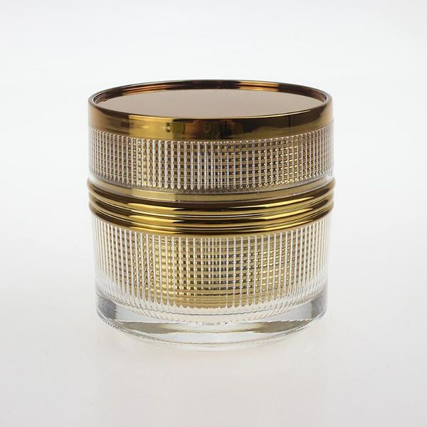 

50g empty skin care acrylic cream container with gold cap for sale1