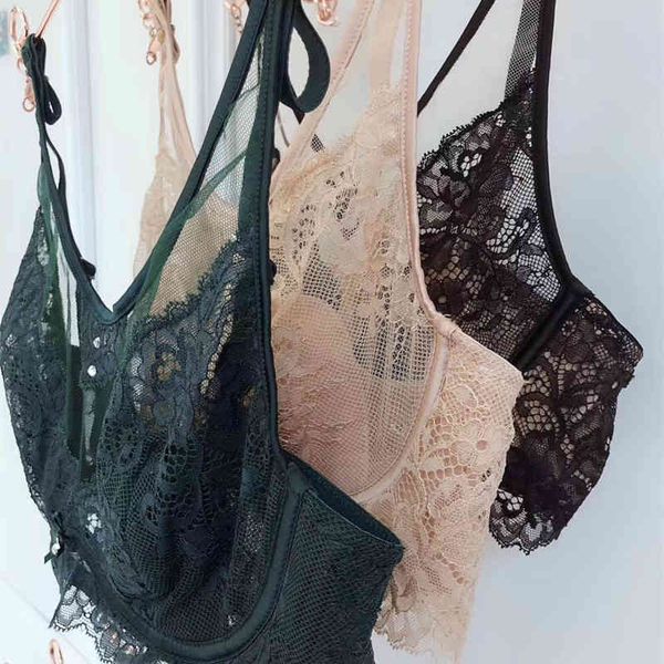 

set fashion designer luxury ultra-thin crystal cup gathered bra lace memory soft ring non convex mold underwear women, Black;white