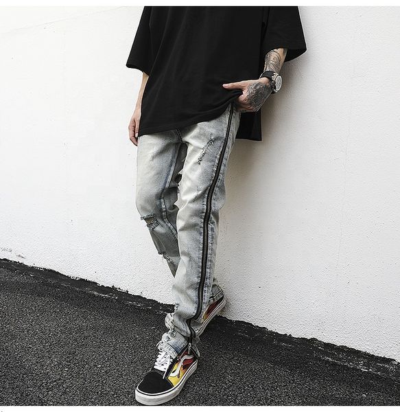 

oem fog private blue brand drop shipping stock skinny zipped denim men jeans