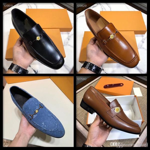 

c8 genuine leather men shoes luxury brands casual slip on formal loafers men moccasins italian party dress shoes male driving shoe 33, Black