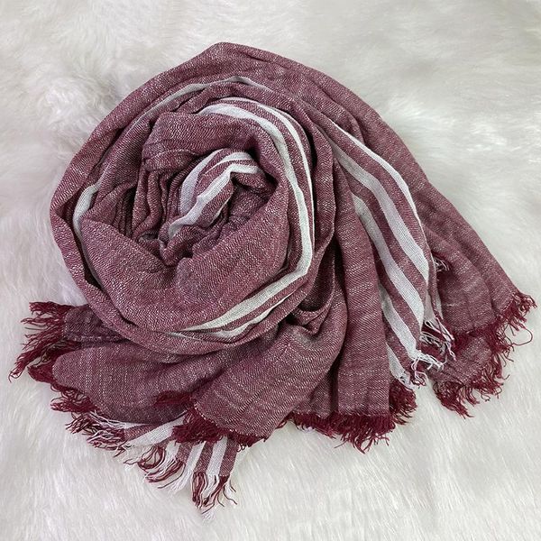 

spring cotton and linen striped plaid long women's shawl fashion scarf 2020 kroea style wmtgmi, Blue;gray