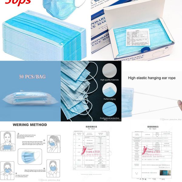 

masks elastic disposable ear simple with loop 3 ply breathable and comfortable fo 0sh8