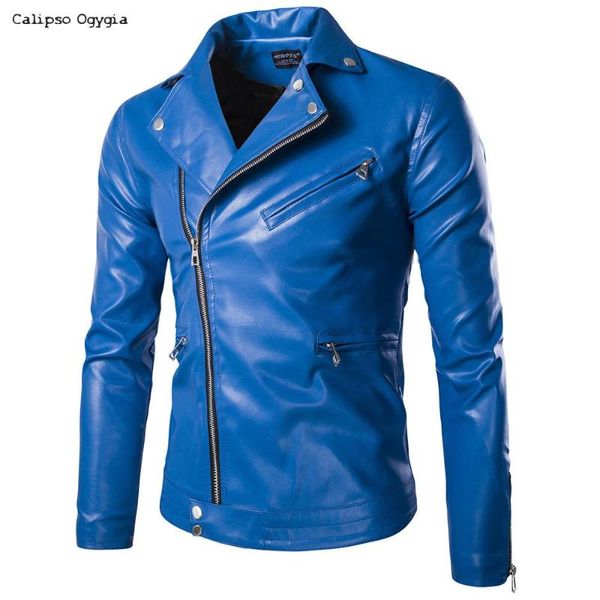 

fashion new men's leather jacket black & blue slim fit biker motorcycle jacket coats 5xl 3xl 4xl 2xl coml39 ing, Black;brown