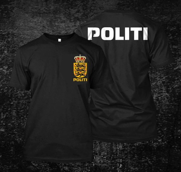 

men t shirt fashion dansk danish denmark politi police custom men's black t shirt tee summer t shirt sport hooded sweatshirt hoodie