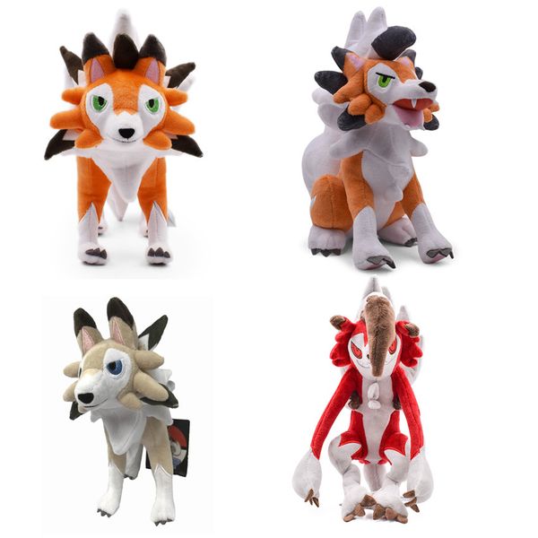 

4 styles plush toys sun/moon lunala lycanroc cartoon plush doll anime stuffed animals peluche doll toys kids children gifts 1011
