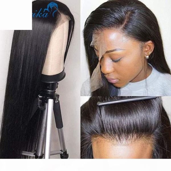

lace front human hair wigs 13x4 4x4 frontal wig straight lace front wig remy 180 humain hair 30 inch, Black;brown