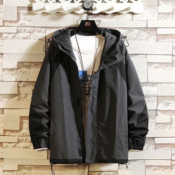 

2021 new janpan style bigger pocket white black spring autumn jacket men's streetwear clothes plus asian oversize m-5xl w7y8, Black;brown