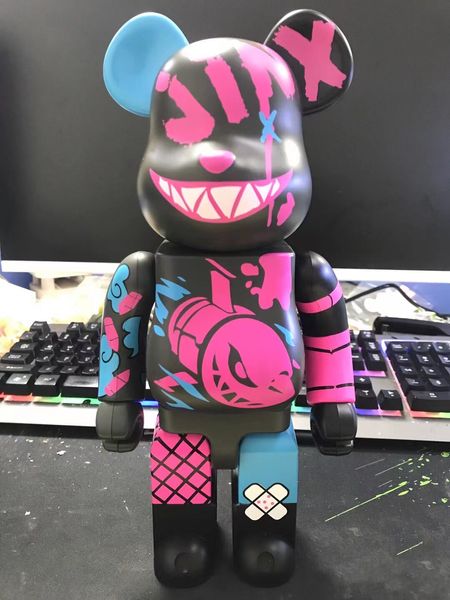 HOT LoL Jinx QQ manuale con marchio The Bearbrick Collectable Trade Edition Toy Collectors Art Figures ABS Model Work Decoration Toys Gift 400% 28CM