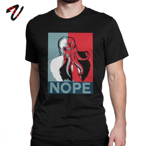 

sport men's cthulhu nope t shirt 100% cotton clothing lovecraft novel tshirt vintage short sleeve round collar tees plus size t-shirt