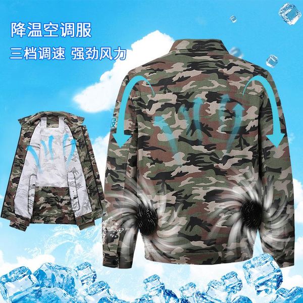 

лето охлаждения воздуха conditioning люди одежд открытой работа вентилятор охлаждение обслуживание электросварка высокой температуры работа, Blue;black