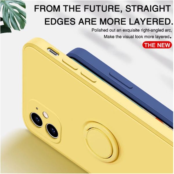 

liquid silicone case for iphone 12 11 pro max mini 7 8 6 6s plus xr x xs max se 12 stand ring holder cover for samsung lg huawei xiaomi