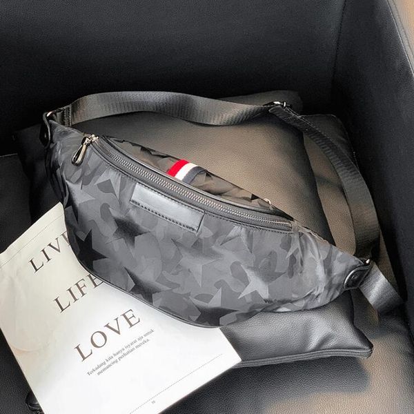 

factory wholesale men handbag street trend camouflage chest bag contrast leather shoulder bags outdoor leisure waterproof nylon mens pockets