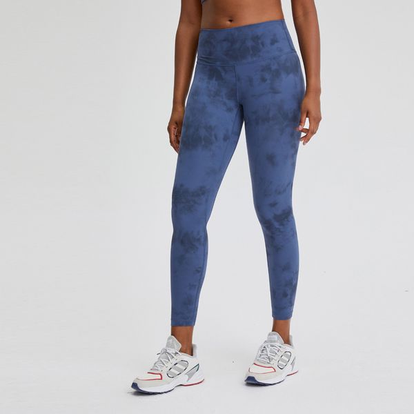 

2021 new 7/8 exploring tie dye women pants naked feel high waisted yoga squat proof gym leggings n1qy, Black