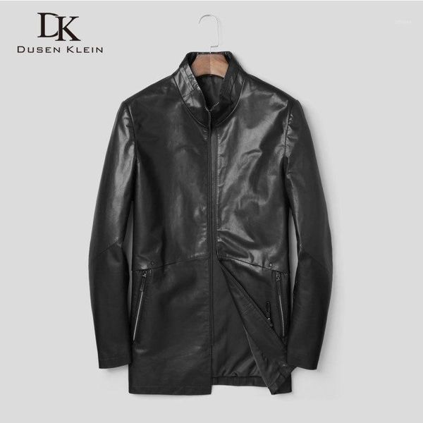 

men's genuine leather jackets and coats goat skin outerwear new autumn designer brand fashion pure black jacket j81611