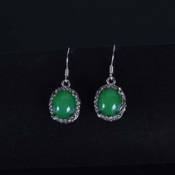 

natural green chalcedony agate earrings with changing jasper earrings, Golden;silver