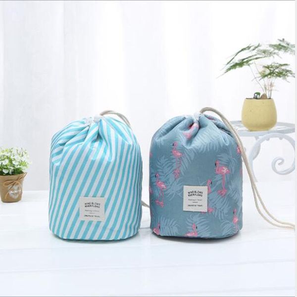 

qqd cosmetic bag large capacity multifunctional make up bag portable drawstring casual travel storage cylinder cosmetic