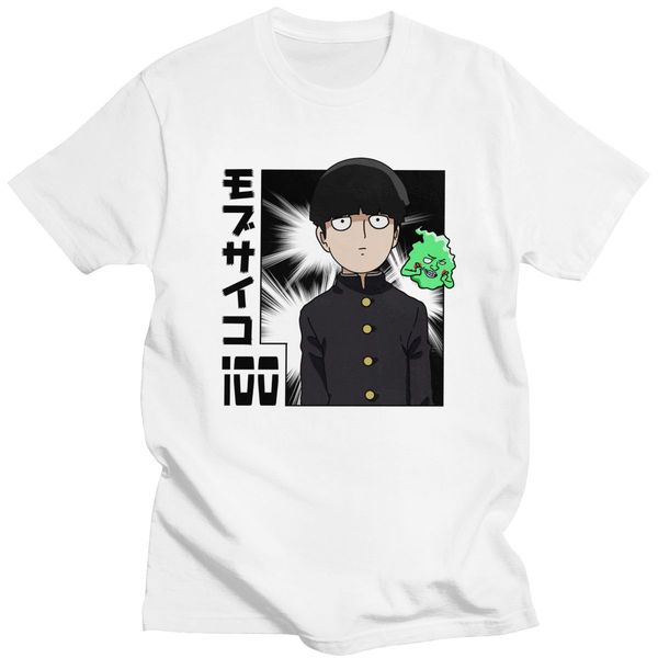 

спорт новизна manga mob psycho 100 tshirt мужчины с коротким рукавом шигео кагеяма футболка ekubo tee топы хлопок футболки одежда merch пода