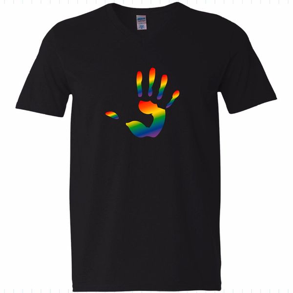 

new arrival new shirts for v hand abdruck rainbow gay schwul regenbogen herrencool sport hooded sweatshirt hoodie men t shirt