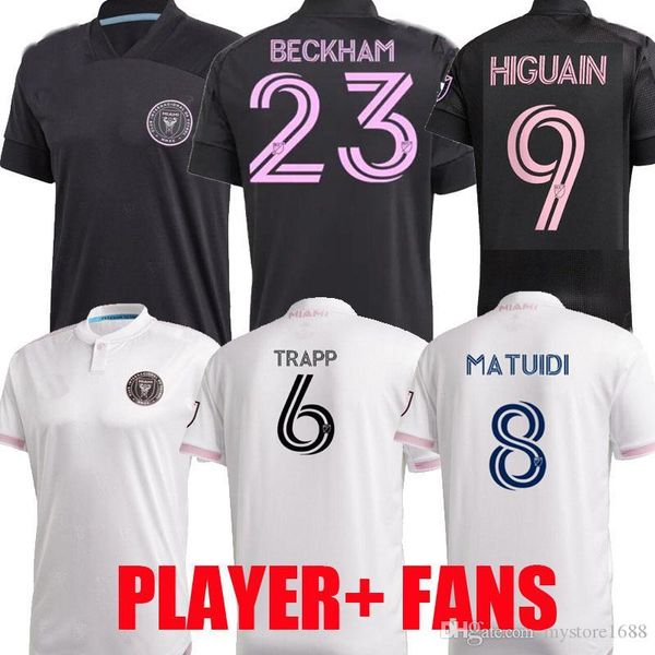 

player version 2020 2021 mls inter miami cf soccer jerseys 20 21 higuain trapp pizarro pellegrini matuidi beckham men kids football shirts, Black;yellow