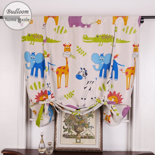 

cartoon lion elephant animals blackout short curtains for kitchen baby room small roman curtains window single panel door drapes