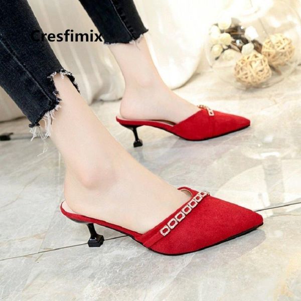 

dress shoes sandalias de mujer women cool comfortable pointed toe black high heel sandal lady cute sweet red slip on sandals e22891