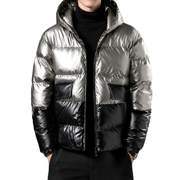 

winter jacket men thick warm parka new fashion hooded coat mens patchwork clothing windproof outerwear plus size 7xl 8xl, Black