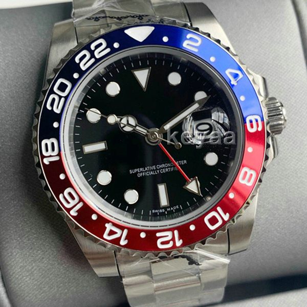 

2021 new ceramic bezel gmt mens mechanical stainless steel automatic movement 2813 watch men fashion watches men designer wristwatches, Slivery;brown