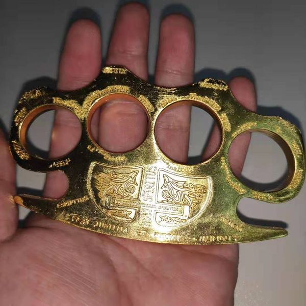 

2pcs detective constantine brass knuckle dusters gold powerful damage safety equipment, self-defense120