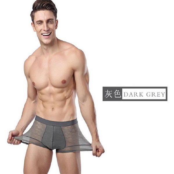

underpants men's boxers of bamboo fiber silk boxer spandex spande underwear shorts mens, Black;white