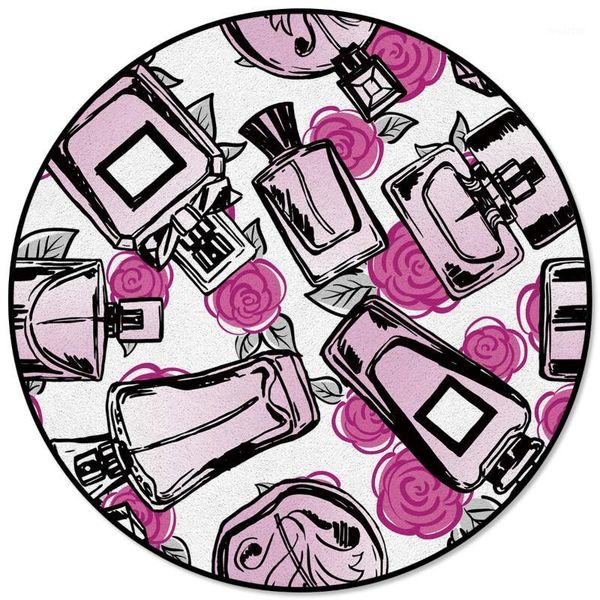 

pink perfume bottle rose flower carpet kids room area rugs modern anti-slip floor mat for bedroom living room home decor1