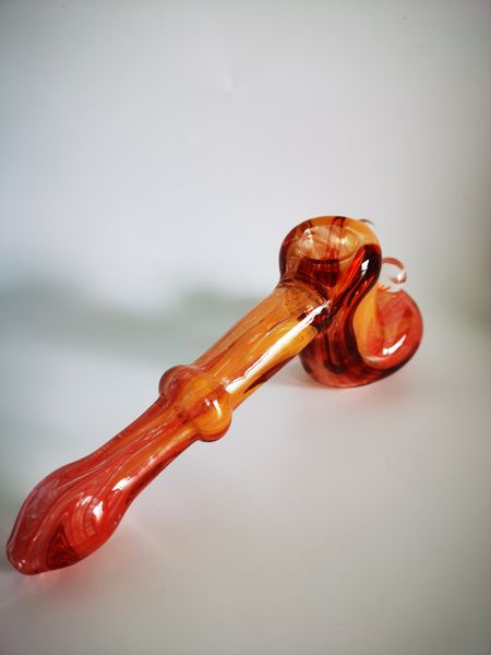 Vintage vermelho borbulhador vidro fumar cachimboah bubbler petróleo monoteira pode colocar o logotipo do cliente