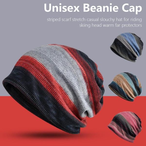 

winter thermal skullies beanies women polyester scarf double use colorful hedging caps female bonnet hat for outdoor cycling ski, Black